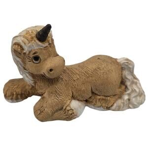 Artesania Rinconada Uruguay Folk Art Pottery Stone Unicorn Laying Down Cute